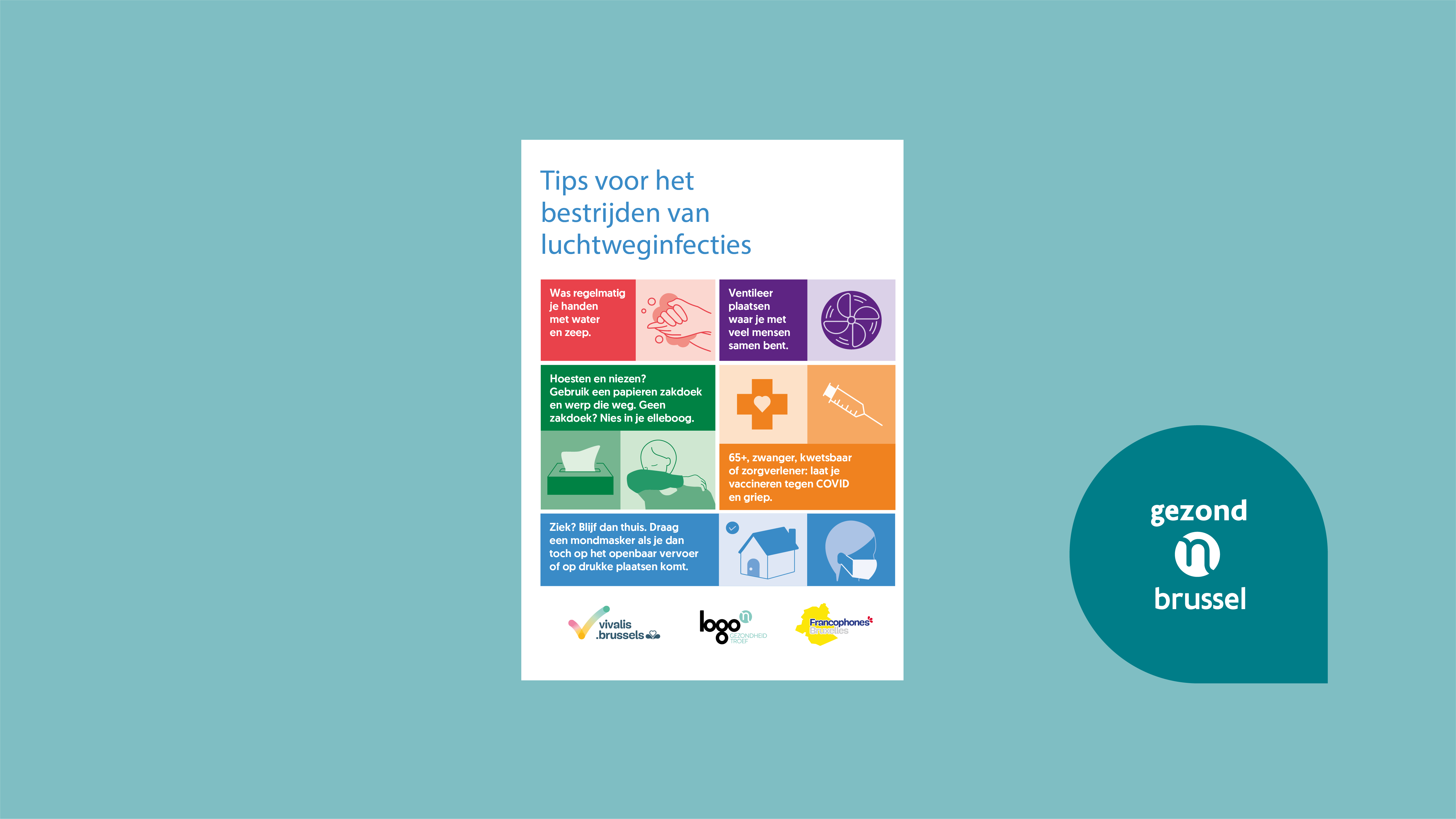 Affiche Bestrijding luchtweginfecties Brussel