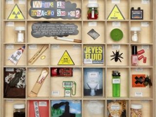 Educatief materiaal: Visual display - wat zit er allemaal in tabaksrook?