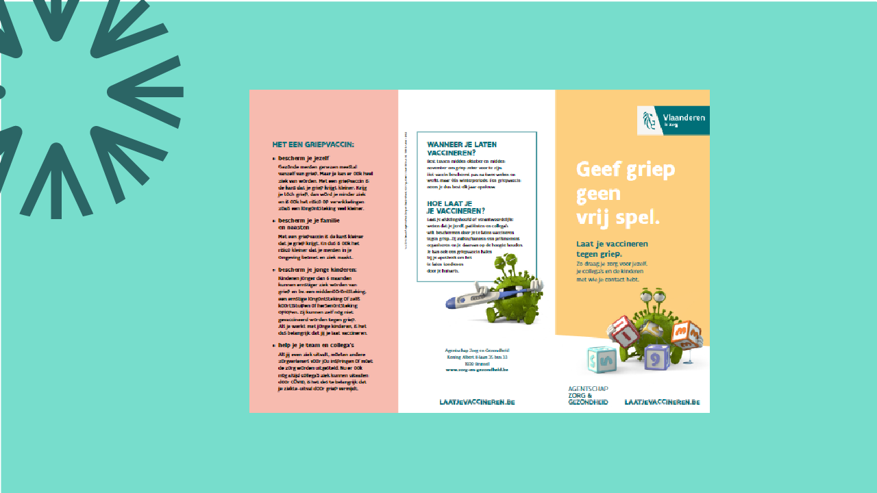 Griepvaccinatiecampagne 'Geef griep geen vrij spel' (folder)